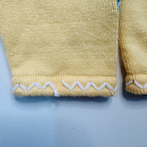 Vintage Y2K Talbots Cotton Cardigan Sweater with Embroidered Flowers - Picture 4 of 7